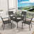 Outdoor Round Patio Dining Table For 6-7, All Weather Metal Dining Table With Umbrella Hole For Deck Lawn Garden Backyard-1741712980-1741712969