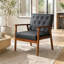 Fauteuil Mid-Century de 68 po de largeur-182214833