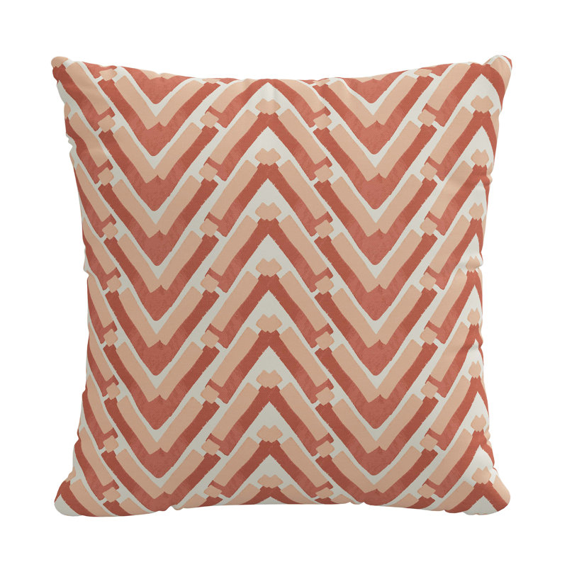 Taie d'oreiller en chevron, 18" x 18", Orange / beige / blanc, Plumes