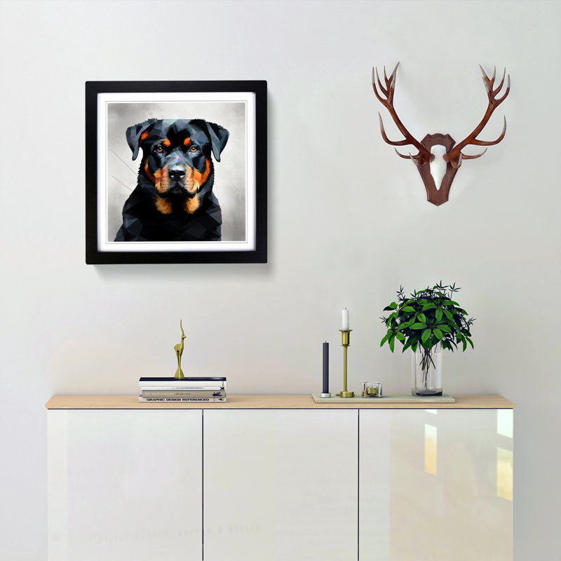 Rottweiler Suprematism - Framed Print, Black