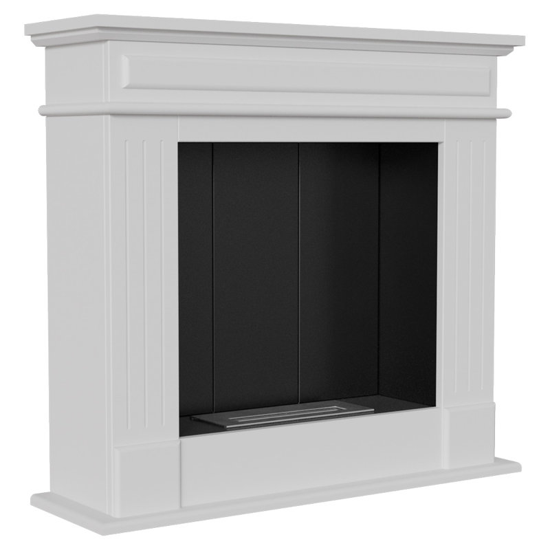 37.8'' W Bio-Ethanol Fireplace, White