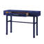 Bureau bleu avec coffre de rangement rectangulaire