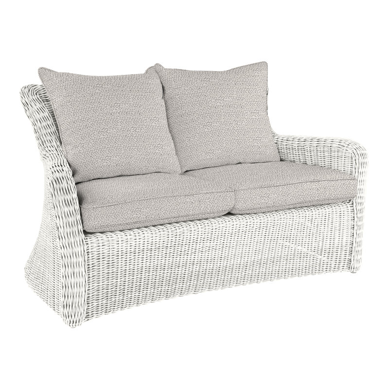 Sag Harbor Outdoor 2 - Seat Loveseat, Classic White, Ocean Rain