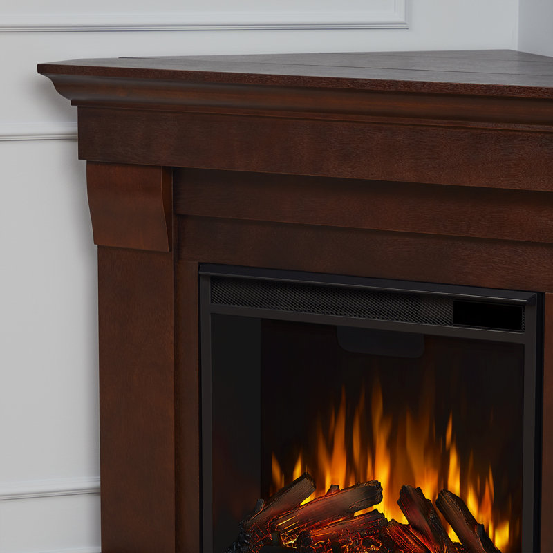 Foyer électrique de coin de 41 po Chateau par Real Flame, Noyer foncé