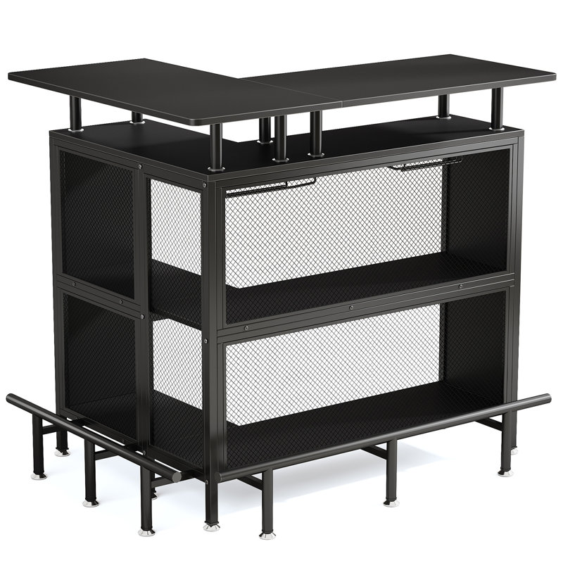 Ensemble de bar 36 po avec cadre en métal robuste et solution de rangement haut de gamme