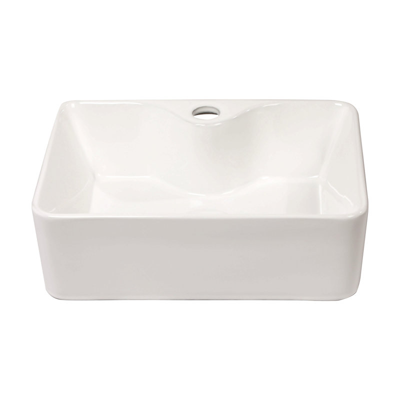 Ceramic Rectangular Vessel Bathroom Sink