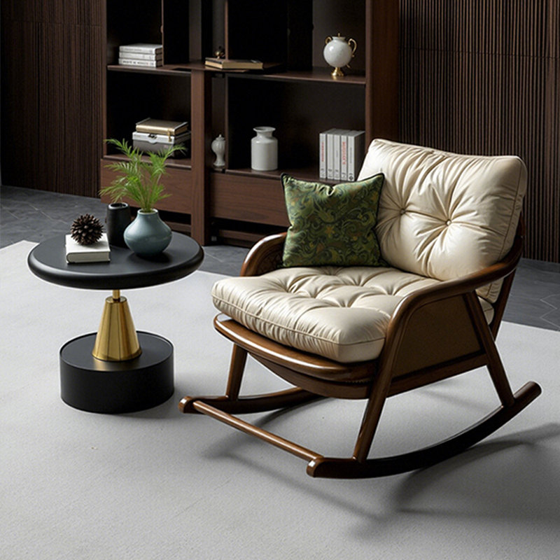Chaise berçante simple en similicuir de salon