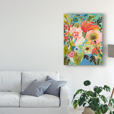 «Secret Garden Floral III» par Karen Fields, reproduction d'art graphique sur toile