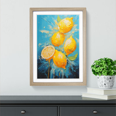 Lemon Fruit Expressionism Art - Framed Print