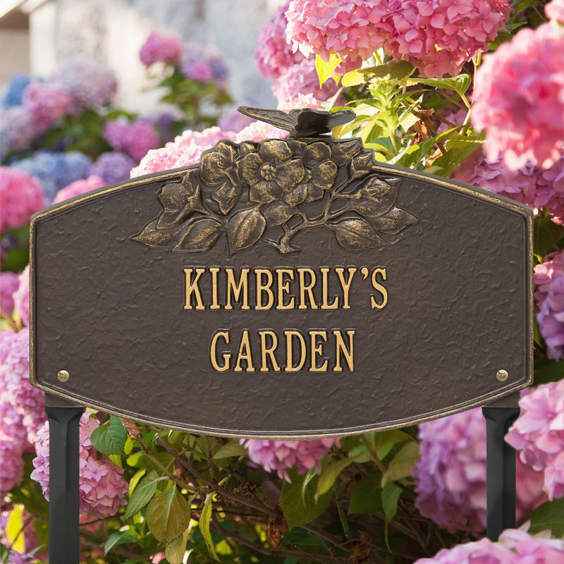 Butterfly Blossom Personalized Garden Sign, Yes, Bronze/Gold