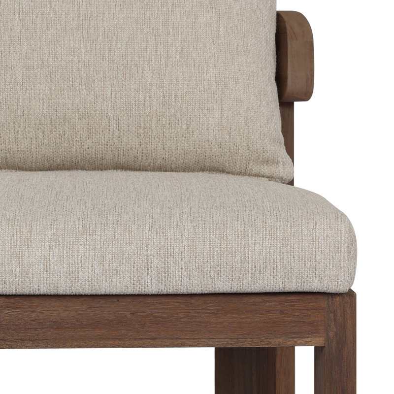 Jackson Outdoor Teak Dining Side Chair, Ellor Beige