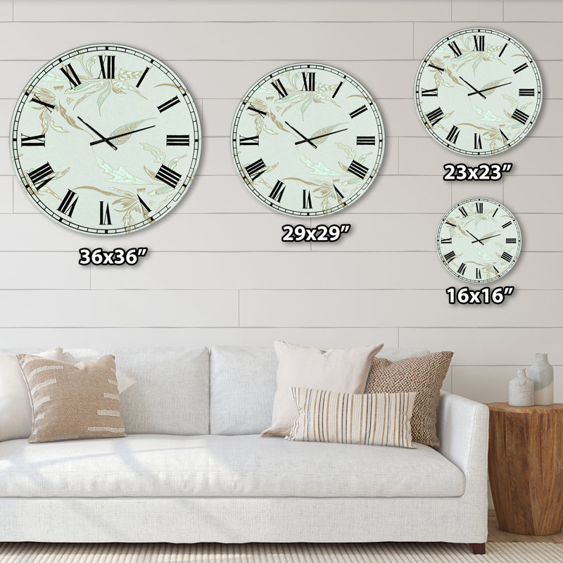 Sage Flowers - Oversized Cottage Wall Clock, Small