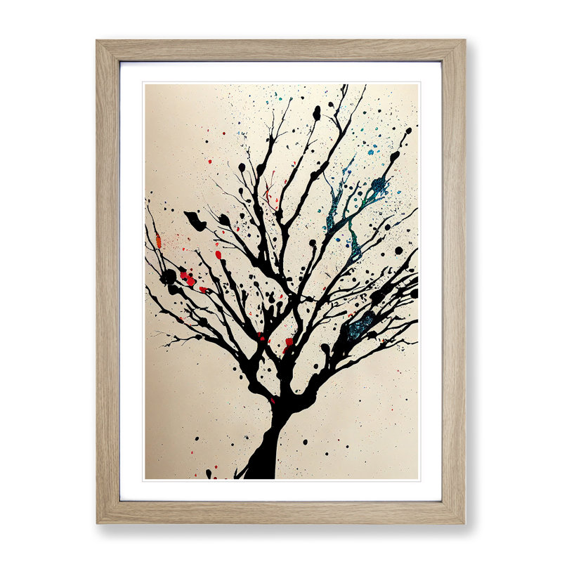 The Delightful Tree Abstract - Framed Print, Oak