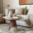 Suar Wood Coffee Table - 27" Round Brown Accent Table for Living Room, Bedroom, Office - Rustic Modern Design with Natural Grain Finish, Casual Home Decor