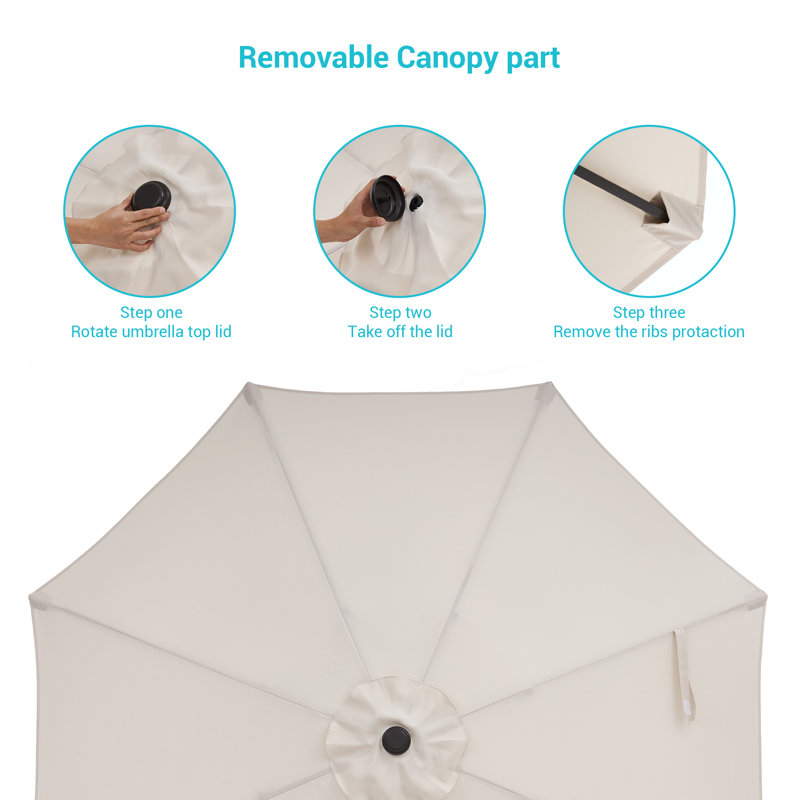 Kanila 108'' Market Umbrella, Beige