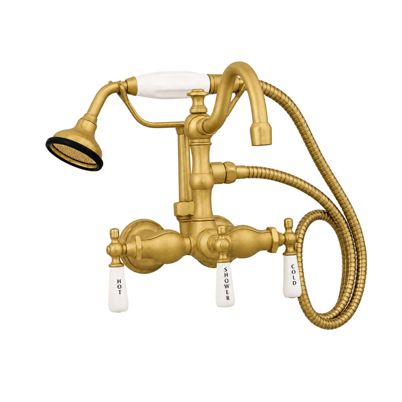 Robinet de baignoire avec douche à main, bec arqué, Satin Black