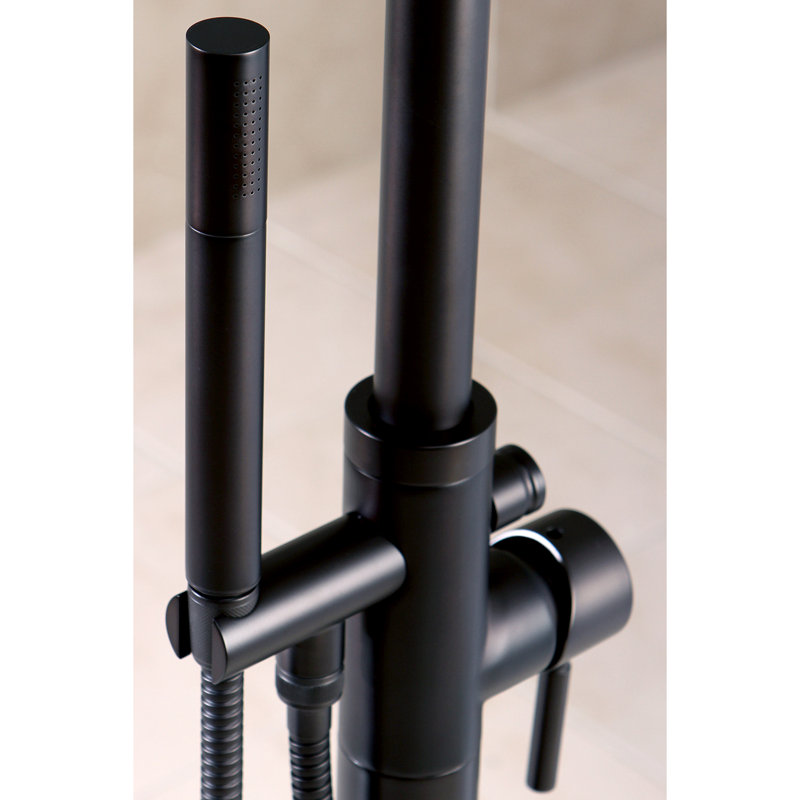 Kingston Brass Concord Single-Handle 1-Hole Freestanding Tub Faucet with Hand Shower, Oil Rubbed Bronze