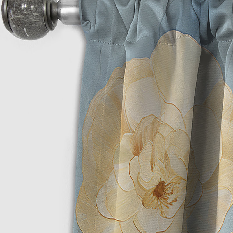 Jutland - Rideau Ranunculus - Rideau occultant à motif floral - 1 panneau, L 52 po x L 90 po