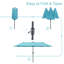 Parasol de marché éclairé 13 pi avec base-55977179