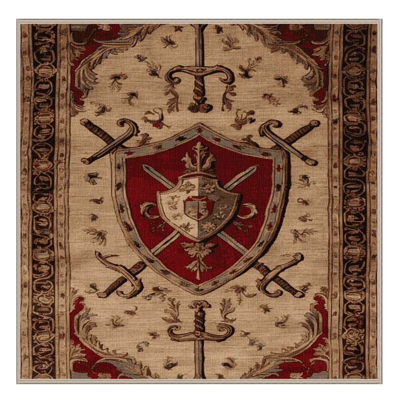 Tapis brun français lavable à la machine, Carré 4 pi