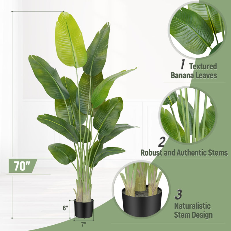 Rontez Faux Plant, 180cm H x 20.5cm W x 18.5cm D