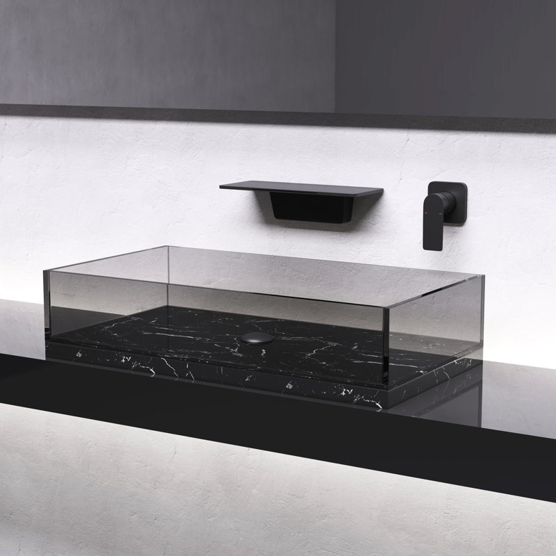 Robinet pour salle de bain Waterfall, Noir mat