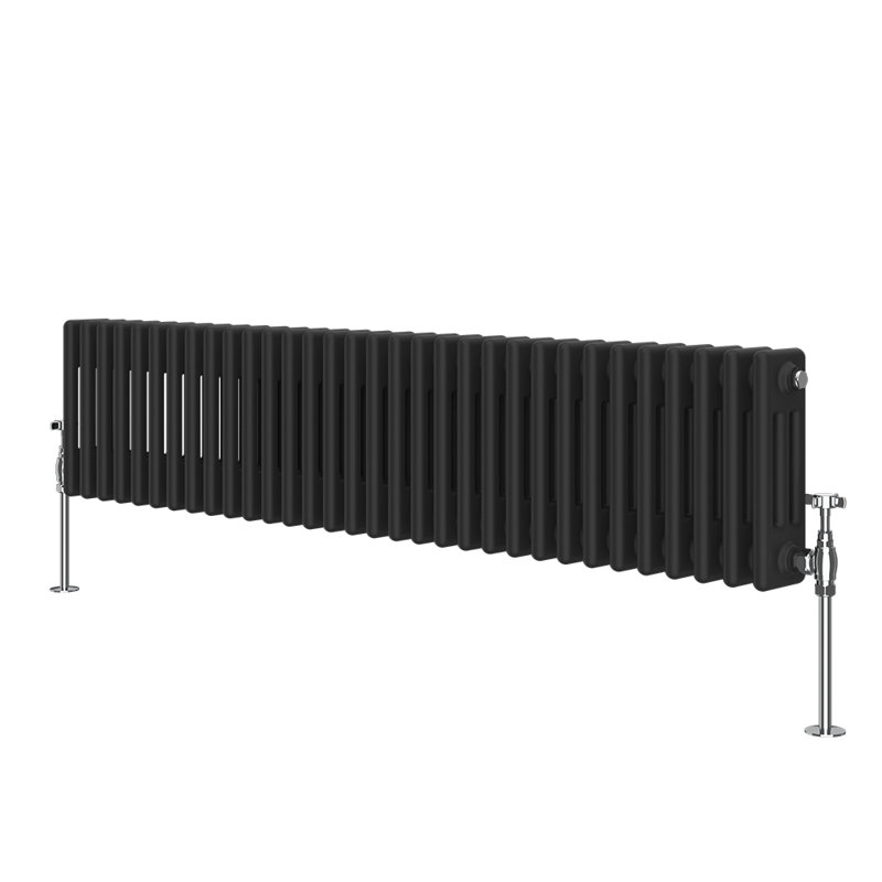 Dyson Horizontal Traditional Column Radiator Black, 30cm H x 146.2cm W x 10cm D