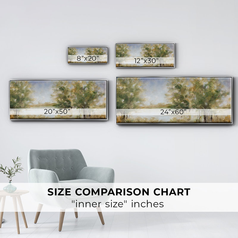 Waterway Grove- Framed Canvas, 20" H x 50" W