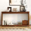  Console de 70,1 pouces à courbe étroite, canapé de rangement en bois avec plateau de table épais et résistant à l'usure, table de couloir d'entrée moderne pour le bureau du salon-301835245