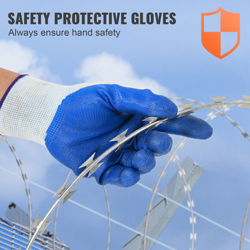 Galvanized Double Spiral Razor Wire Fence Set, 98 ft Coverage