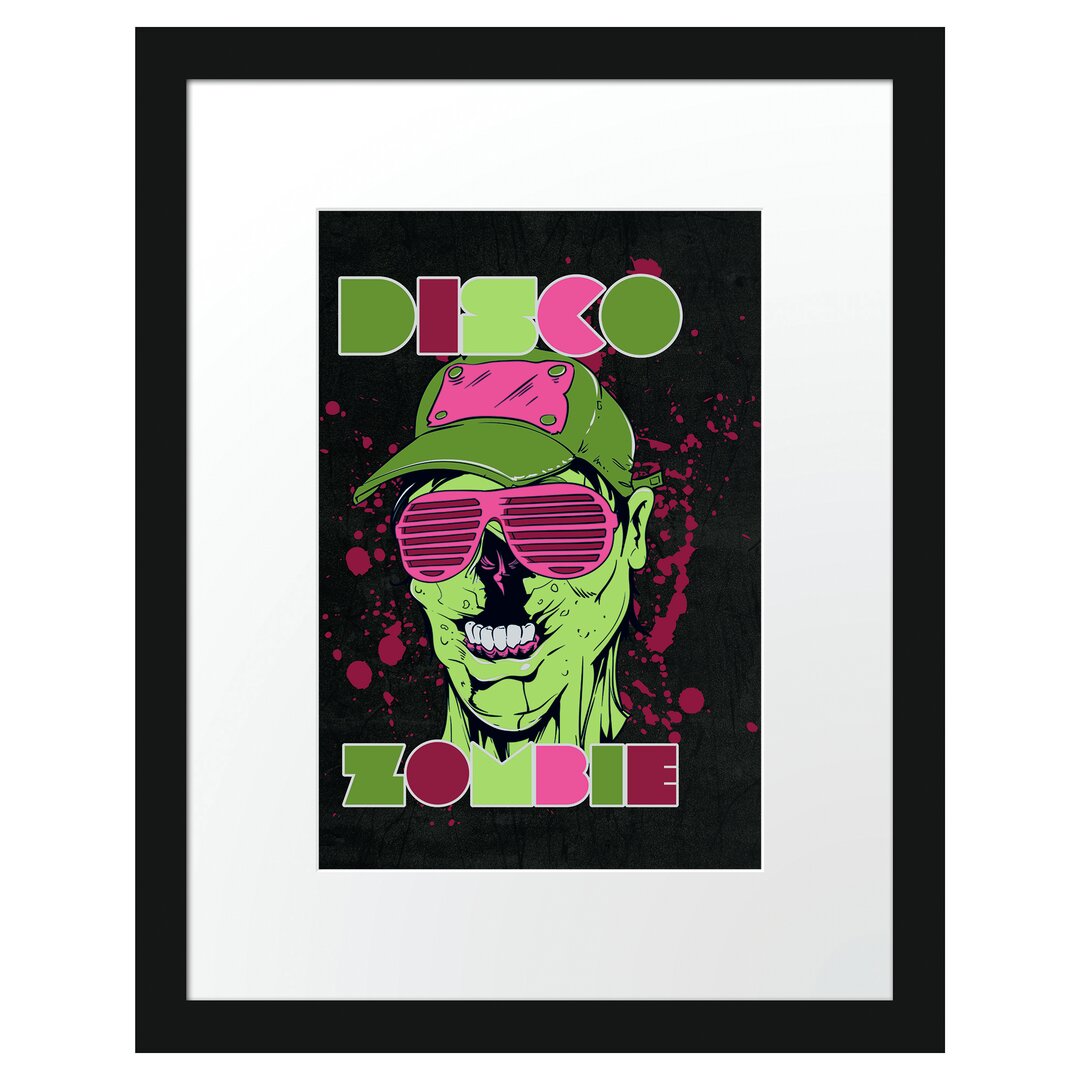 Gerahmtes Poster Disco Zombie Black