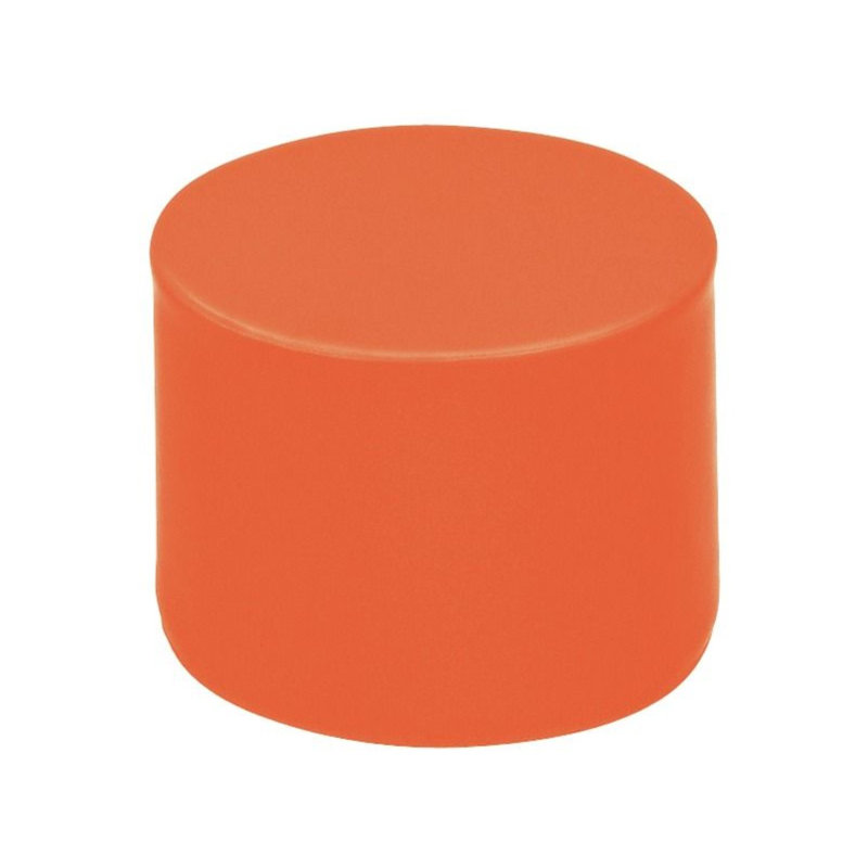 Round Pouffe Basic - Seat Height: 12", 14" H x 25" W x 25" D, Orange