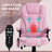 6 Point Vibrating Massage Office Chair With Heat, Linen High Back Executive Office Chair With Reclining Backrest, Padded Armrests Remote-1524557921