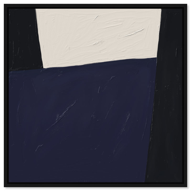 In Blue II Canvas Abstract Print by Oliver Gal, Black Frame, 12 x 12, 13"H x 13"W, Black Floater Frame