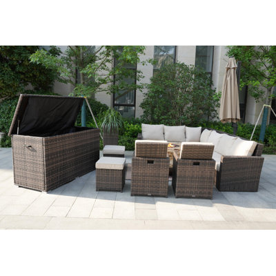 10 - Person Patio Conversation Set with Cushions
