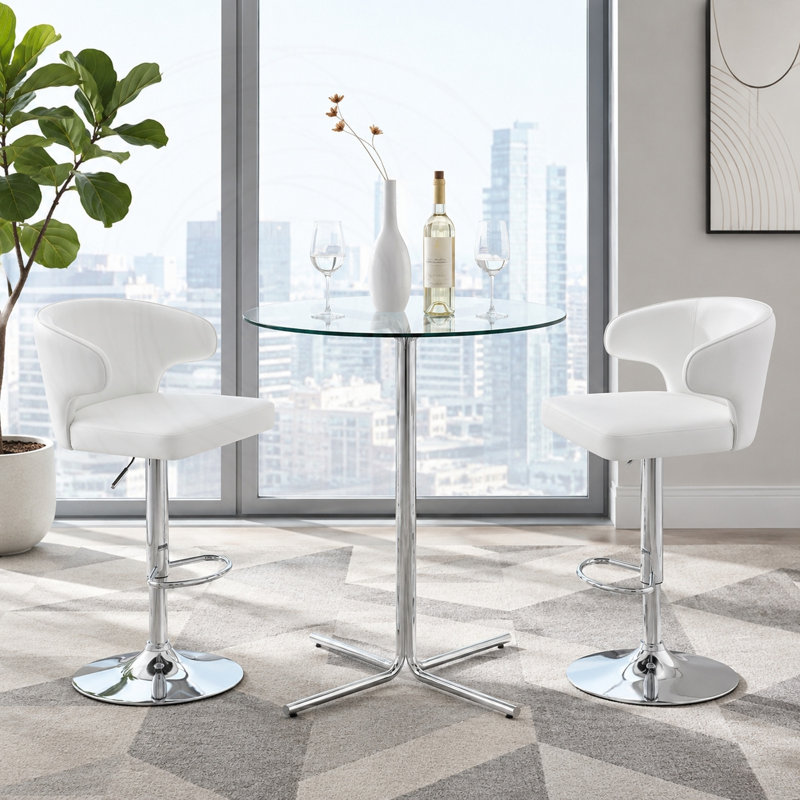 Ensemble de table de bar moderne 3 pièces avec 2 tabourets pivotants