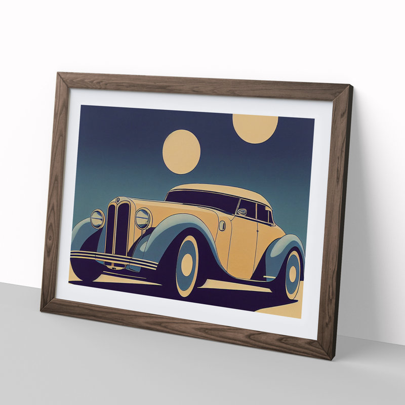 Classic Car - Framed Print, 34cm H x 46cm W x 2cm D, Walnut Framed