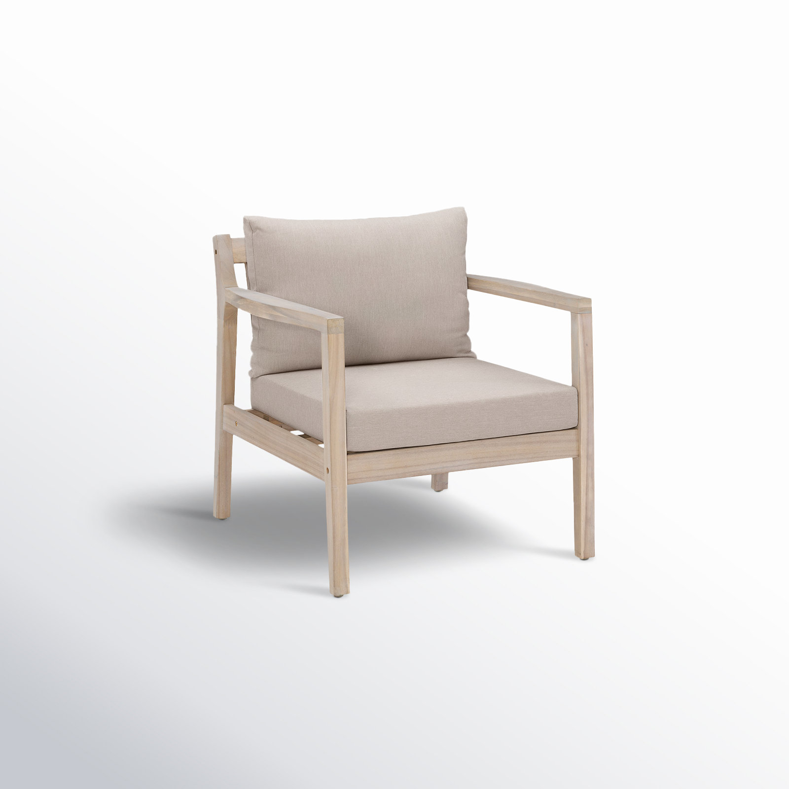 Amina 4-Person Acacia Patio Seating Group, Beige
