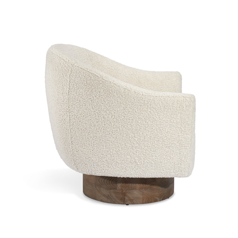 Simone Swivel Barrel Chair, Down 100% Polyester, Automn Brown
