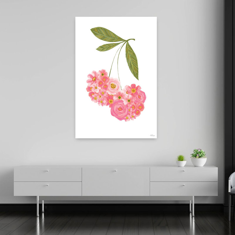 Floral Cherries 1 Piece Wrapped Canvas Wall Art, 152.4cm H x 101.6cm W