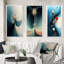 «Secrets Of Desire Abstract in Circular Blue V», 3 pièces sur toile-922960806-922960797