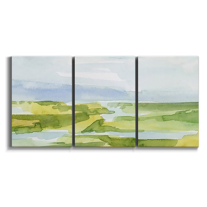 Misty Horizon - Toile encadrée multi-pièces - 2870284C, H 60 po x l 120 po x P 2 po