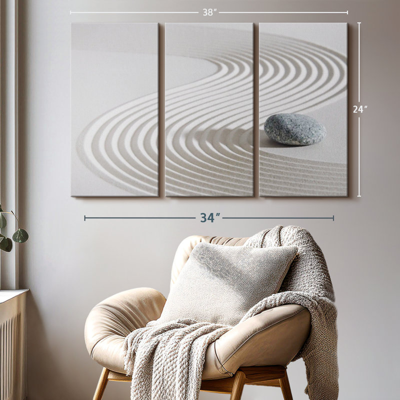 " Zen Stone On Sand " Print, 24" H x 38" W