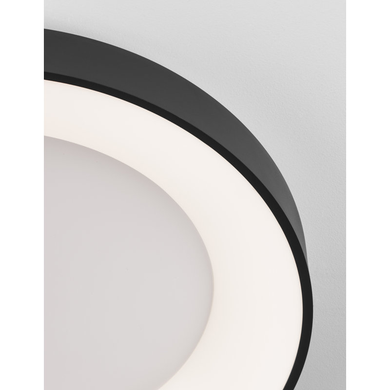 LED Flush Mount, Black, 9cm H x 60cm W x 60cm D, 3000K