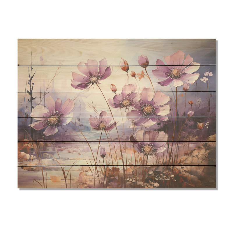 Art floral sur bois de pin, H 30 po x l 40 po