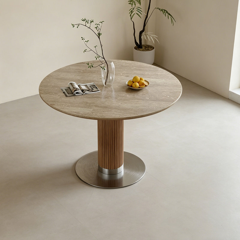 Mid-Century Round Dining Table, 29.5"H x 43.3"L x 43.3"W