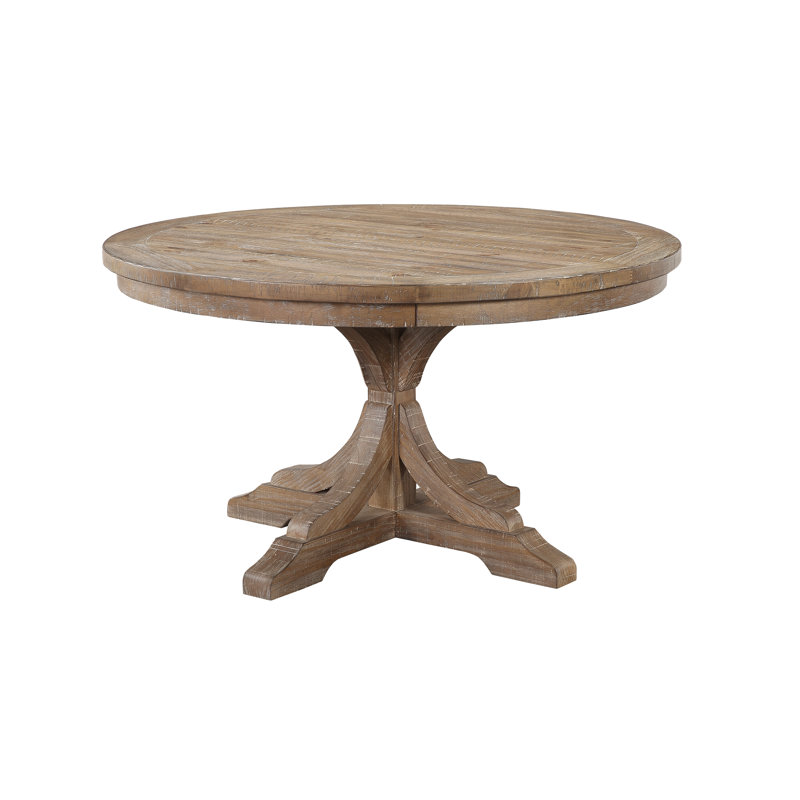 Hemke Round Dining Table, Rustic Brown