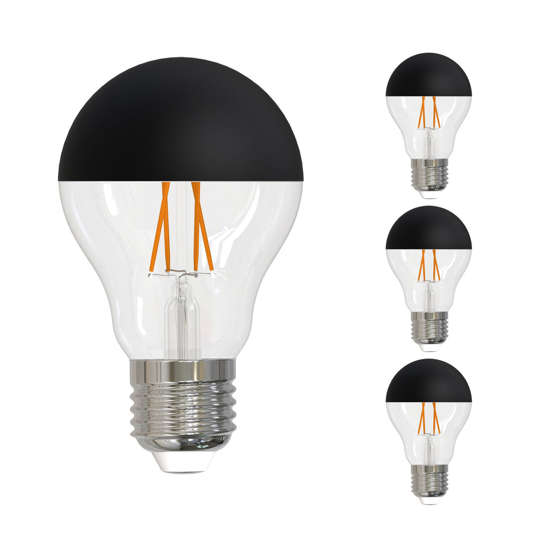 5 Watt Dimmable A19 Light Bulb With Half Black Glass Finish And Medium (E26) Base (Set of 4) Bulbrite Industries