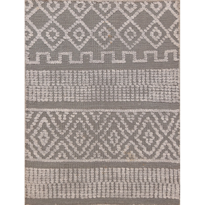 Tapis décoratif géométrique en laine à motif oriental marocain 2x3