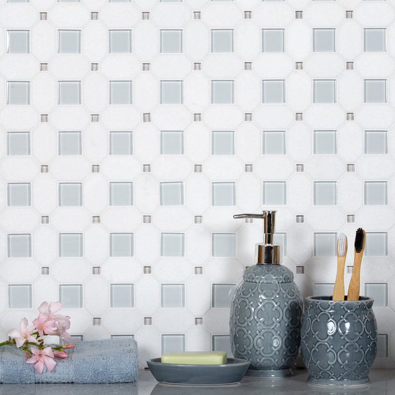 12" x 12" Marble Look Subway Wall & Floor Tile